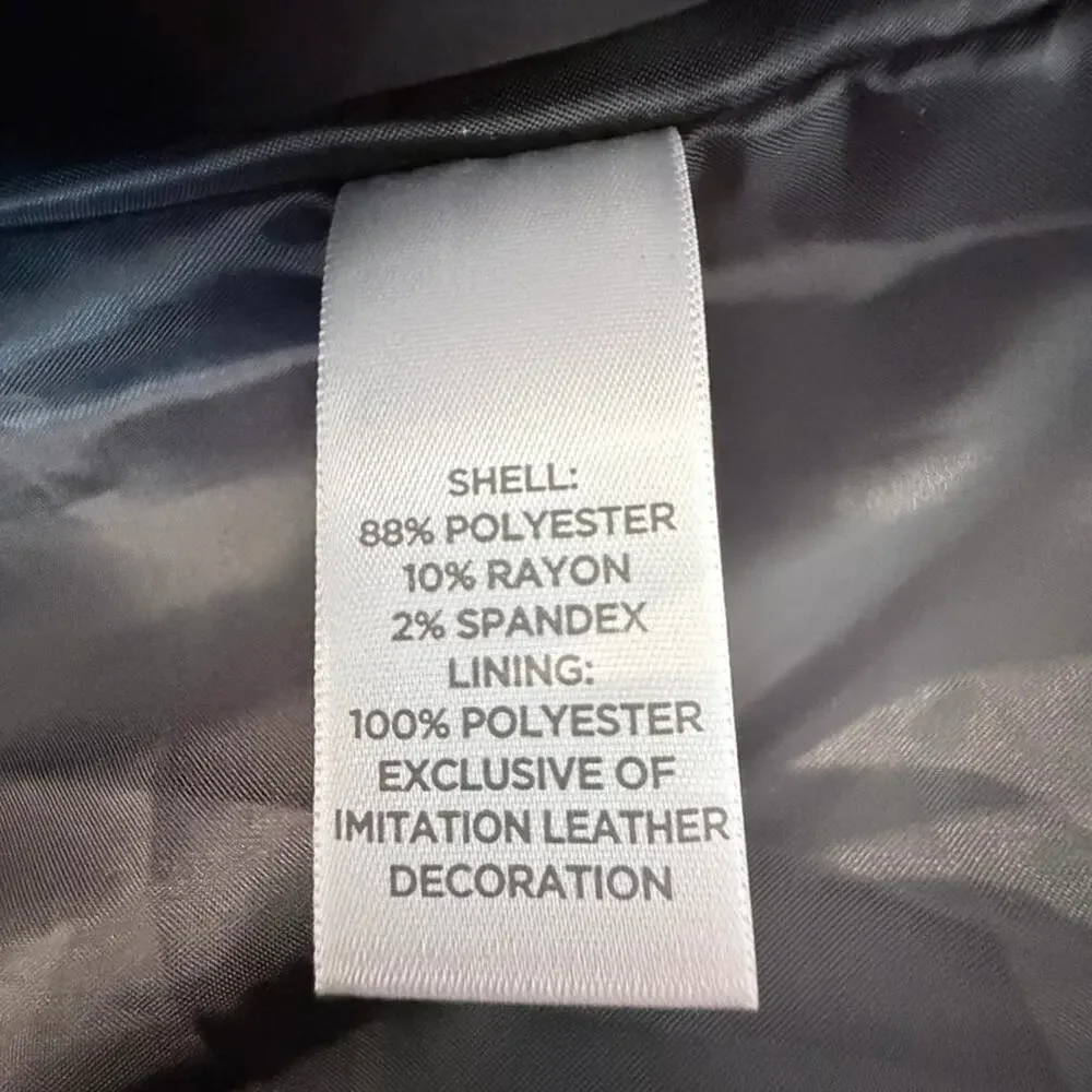 Burgundy Double Breasted Coat Plus Size 26/28 Pleather Trim